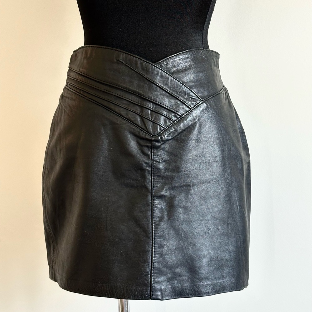 Black Leather Women's Skirt